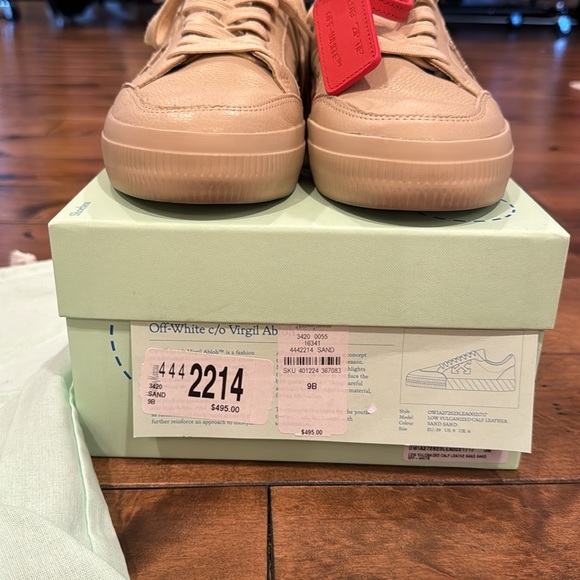 Off-White Low Vulcanized Calf Leather Sneakers in Sand - Picture 3 of 16